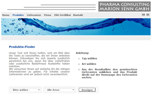 Pharma Consulting Prdouktefinder